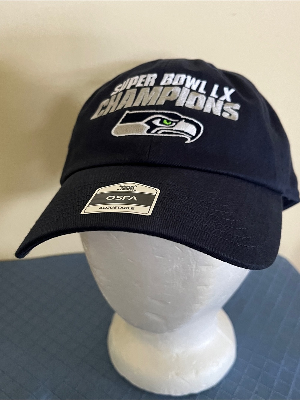 NWT Seahawks NFL Super Bowl LX Champions Adjustable Ballcap, OS